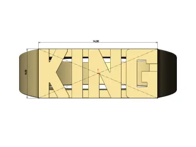 King rectangular name ring 3D print model