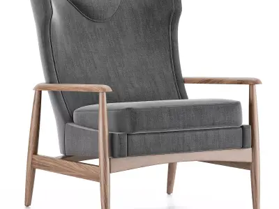 Lawrence Peabody Wing Chair for Craft Associates Low-poly 3D model