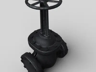 Big pipe check valve Low-poly 3D model