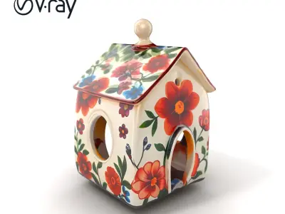 Floral Ceramic Candle House Model Pack Low-poly 3D model