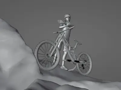 The Downhill Rider Free low-poly 3D model