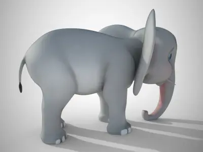 Elephant 3d model with big ears 3D model