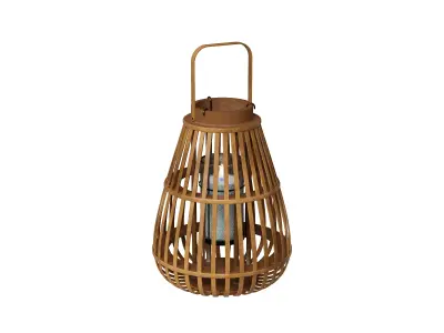 Large Slatted Wood Floor Lantern 3D model