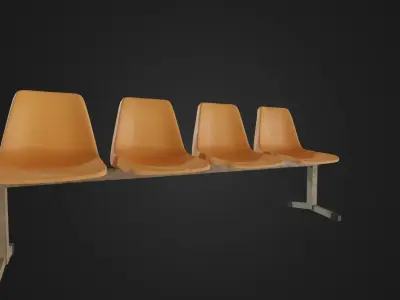 Old Waiting Bench 01 Low-poly 3D model