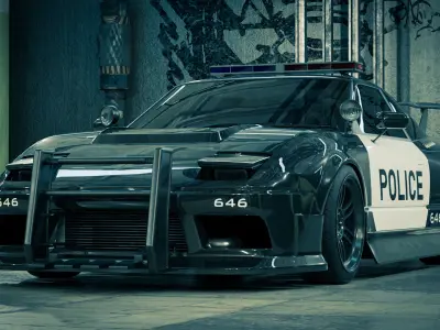 Nissan 180SX Police Car 3D model