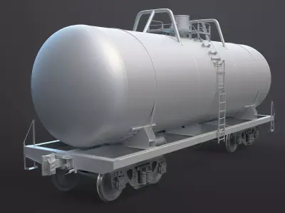 Railroad Tank Car High-Poly 3D model