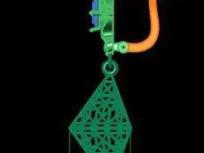 Earring Direct Casting Triangle 3D model Texture 3D 3D print model