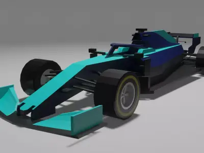 Low Poly F1 Car 3D model