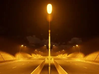 Urban Streetlight Low-poly 3D model