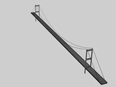 Istanbul Bosphorus Bridge Low Poly 3D Model  Low-poly 3D model