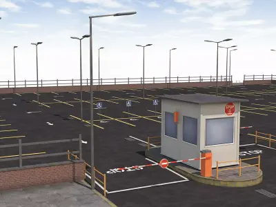 Paking Lot Low-poly 3D model