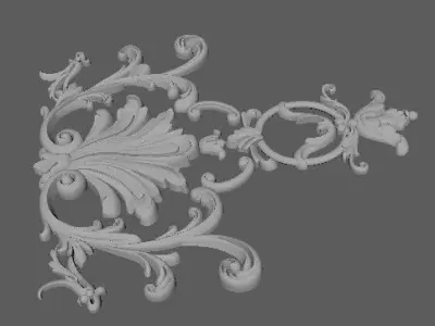 Central decor ornament for furniture 3D model 866