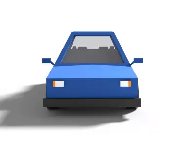 Low Poly Sedan Car Low-poly 3D model