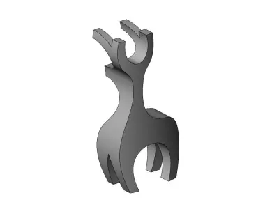 Simple bandsaw reindeer sculpture deco art toy figurine 3D print model