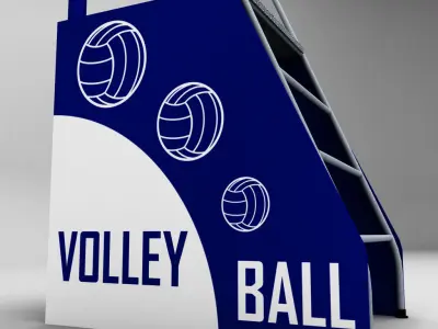 Referee stand volleyball low poly Low-poly 3D model