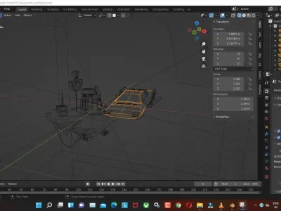 plutonium-station low poly model render in blender 3D model