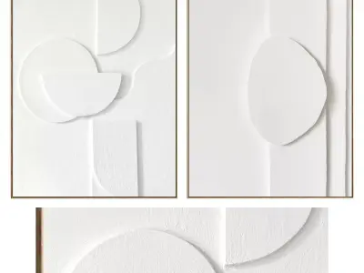 Plaster Two Photo Frame 494 Low-poly 3D model