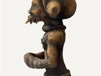Seated African Sculpture 3D model