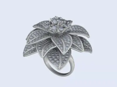 Flower Ring and Earrings set 53685 3D print model