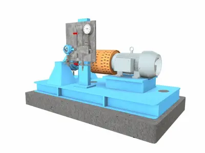 Water Centrifugal Pump PBR Low-poly 3D model