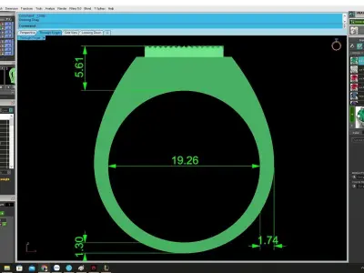 Classic Square Signet Ring Model 4459 3D print model