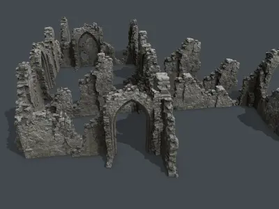 old ruins Low-poly 3D model