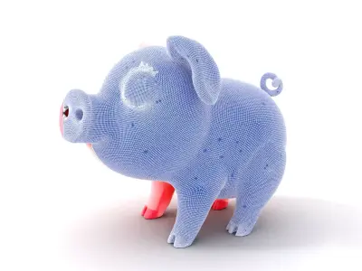 Cute Piggy Character model pack Low-poly 3D model