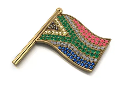 South Africa flag necklace    437 3D print model