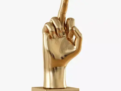 Figurine fuck gold hand 3D model