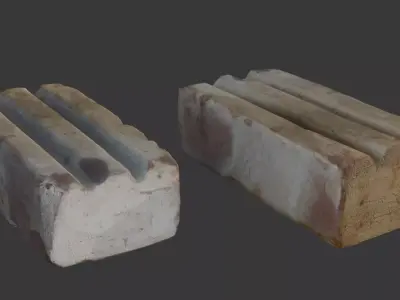 Old Concrete Brick 3D Scan Low-poly 3D model