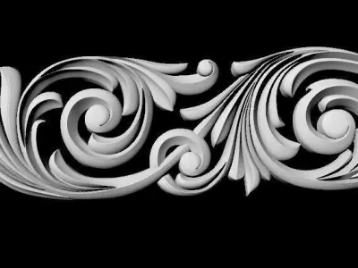 Central decor ornament for furniture 3D model 502