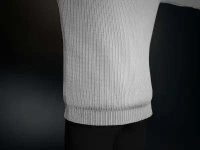 White Winter Turtleneck Low-poly 3D model