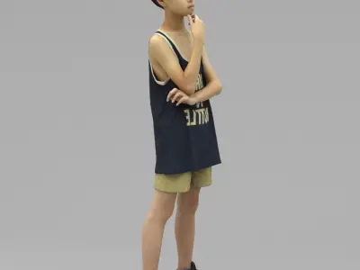 A Cool Boy Thinking About Sth 3D model