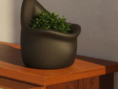 The Blue Concept STL File of Desk Organizer PenStand and Planter 3D print model