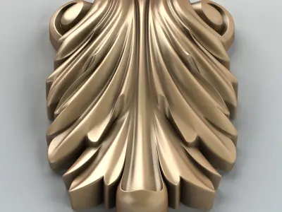 Carved decor vertical 007 3D model