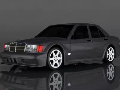 Mercedes Benz 190E Low-poly 3D model