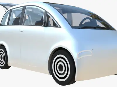  Small Electric Car Peripeteia white 3D model