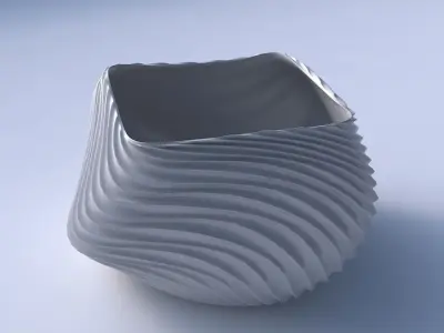 Bowl helix with wavy extruded lines 2 3D print model