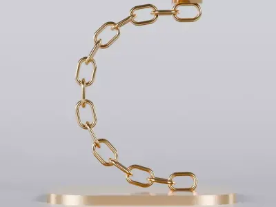 Alphabet C Chain Bronze Candleholder 3D Model True 4K PBR Render Low-poly 3D model