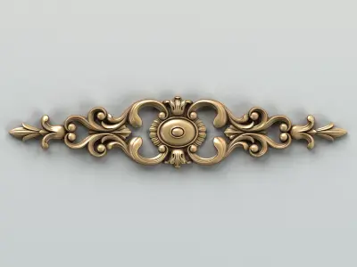 Carved decor horizontal 006 3D model