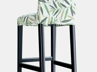 BERGMUND Bar stool with backrest 4 Low-poly 3D model