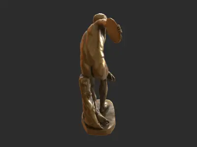 Discobolus Statue - Gold Low-poly 3D model