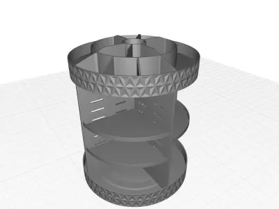 White Askins Rotating Cosmetic Organizer 3D model