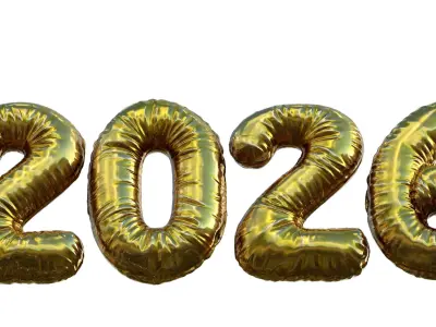 2026 Inflated Balloon Numbers 3D Model  High-Resolution PBR 3D model