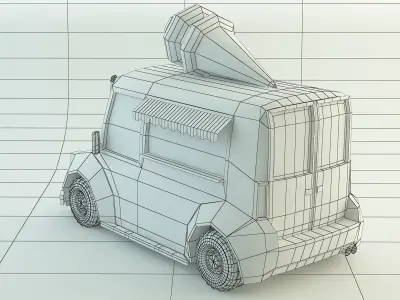 Low Poly Ice-Cream Van 3D model