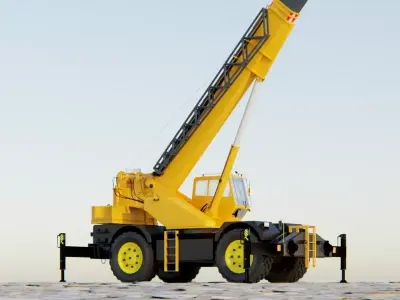 Mobile Crane Truck - High-Quality Construction Crane Low-poly 3D model