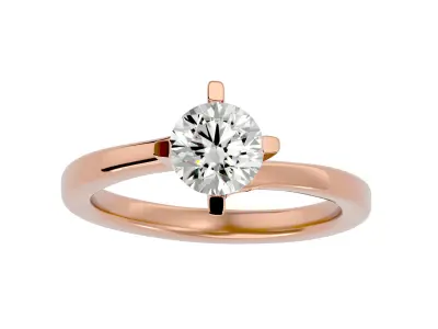 Solitaire ring model 3D print model 7
