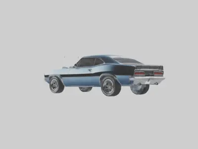 Oldschool Muscle Car with Chrome Grill model 3D model