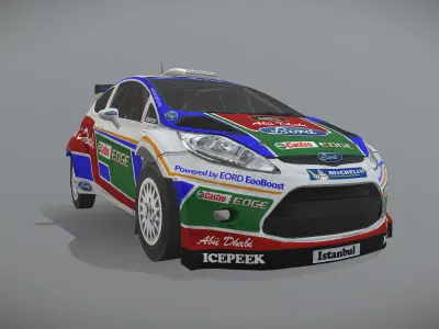 Rally Car Low-poly 3D model