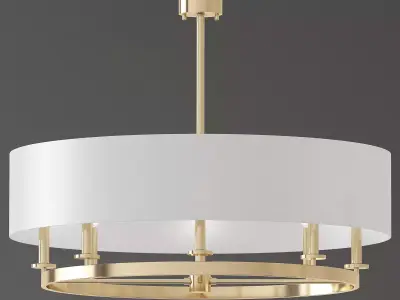 Stauffer chandelier in brass with shades 3D model